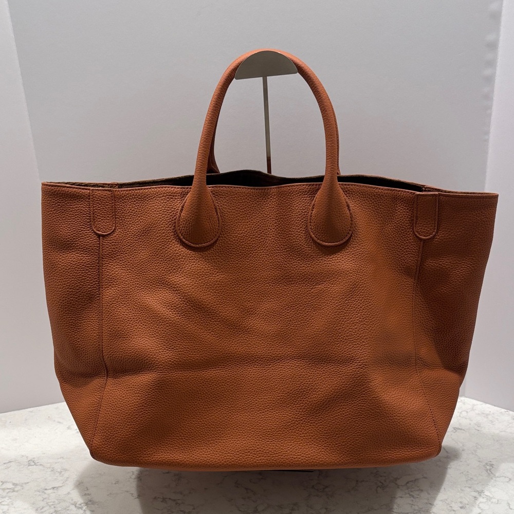 Beck Style Large Leather Brown Tan Leather Tote Bag Purse‎
